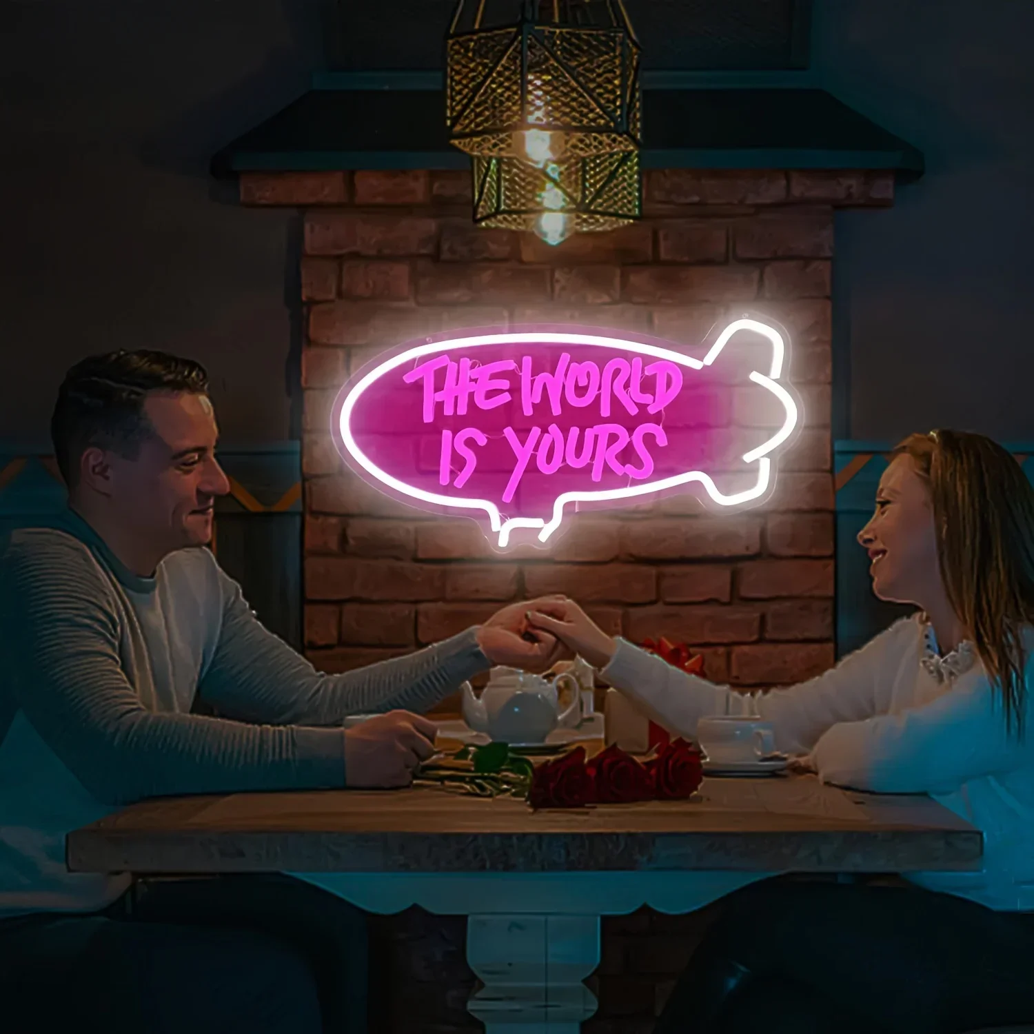 The World is Yours Neon Sign LED Neon Light Sign USB Night Light Home Decor For Living Room Decor Birthday Gift