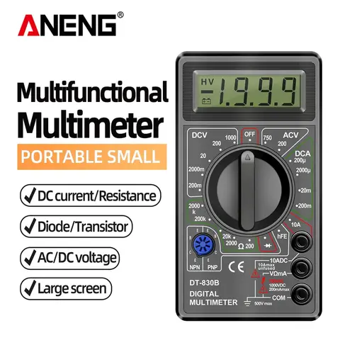 D ANENG igital Multimeters Tester DT830B Smart Handheld Professional AC/DC Voltage Resistance Ohm Maltimeter Meter test Tools