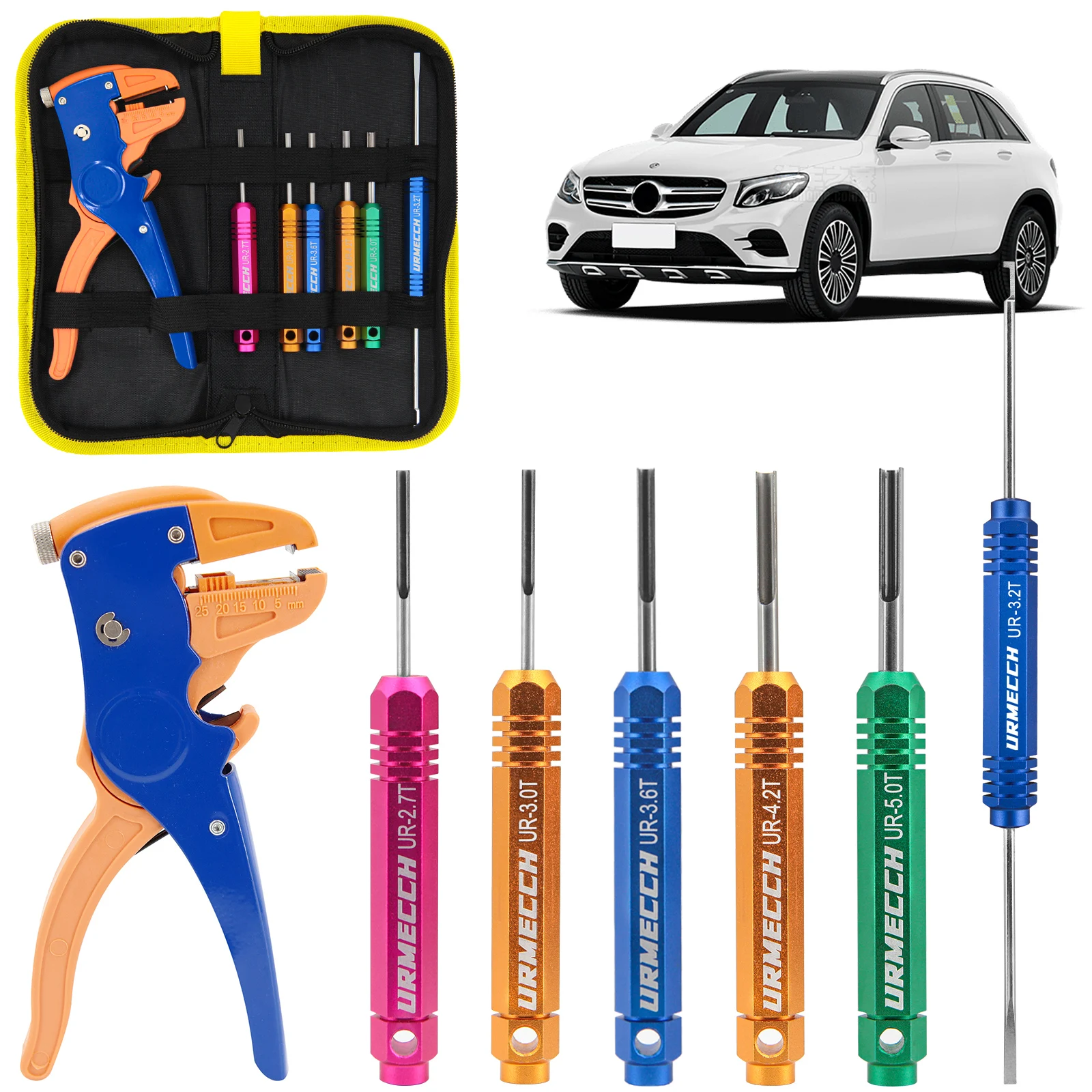 

Deutsch Pin Removal Tool Connector Wire Plug Pin Extractor Puller Release with Automatic Wire Stripper and Cutter Kit and Stora