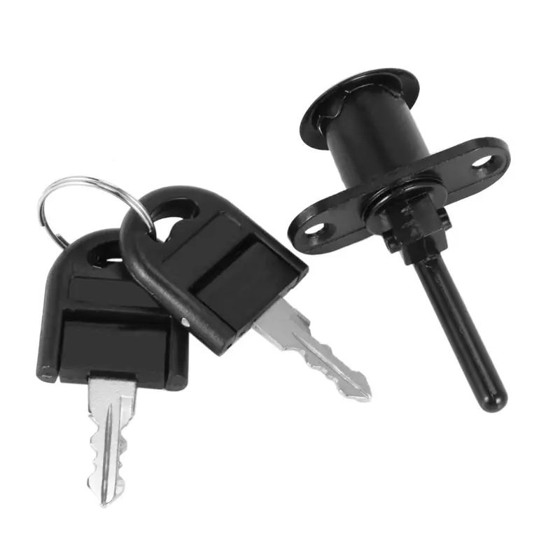 DT17 4X Zinc Alloy for Cam Lock with Keys, Desk Cabinet Drawer Cupboard Locker, Black 40x21x16mm