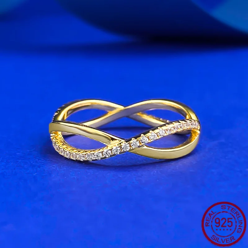 New S925 Pure Silver Wrapped Ring with Ins Style European and American Ring Wedding Jewelry