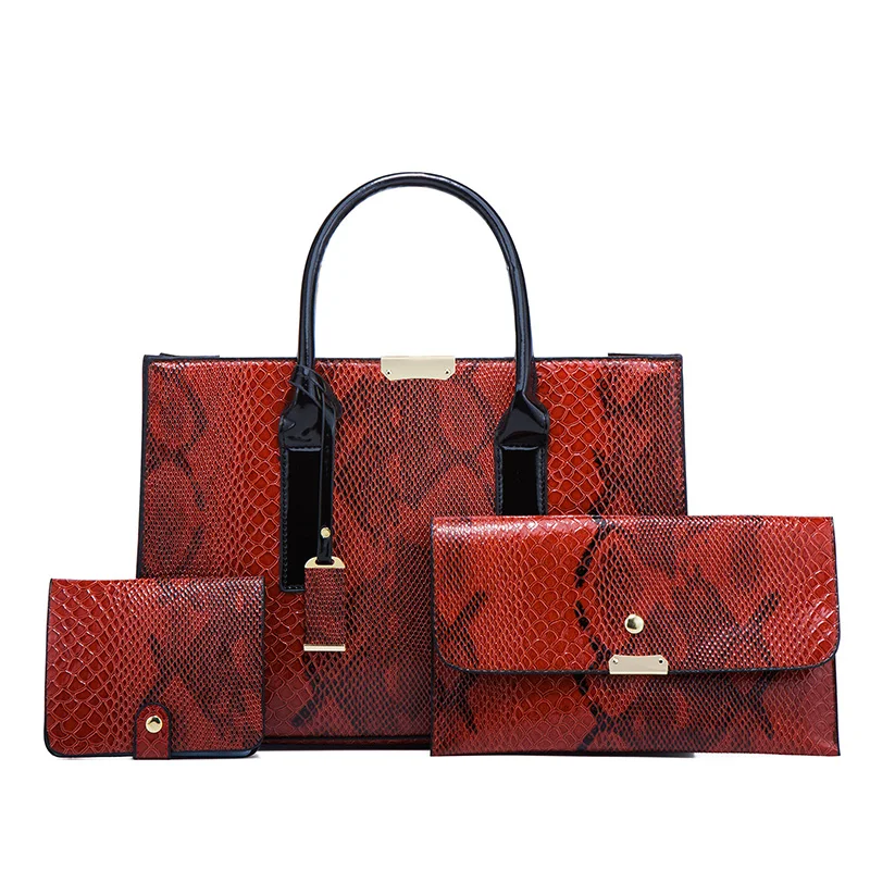 viagem 2023 moda pu couro quadrado composto bolsa mulheres serpentina padrao retro ladies card pack bolsas e bolsas de mao set 01