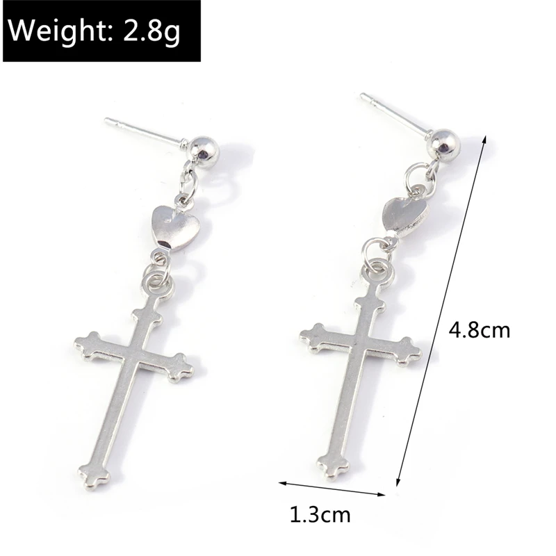 Neue Schwarze Kreuz Tropfen Ohrringe für Frauen Gothic Metall Kreuz Baumeln Haken Ohrringe Mädchen Partei Schmuck Zubehör – Detail 21