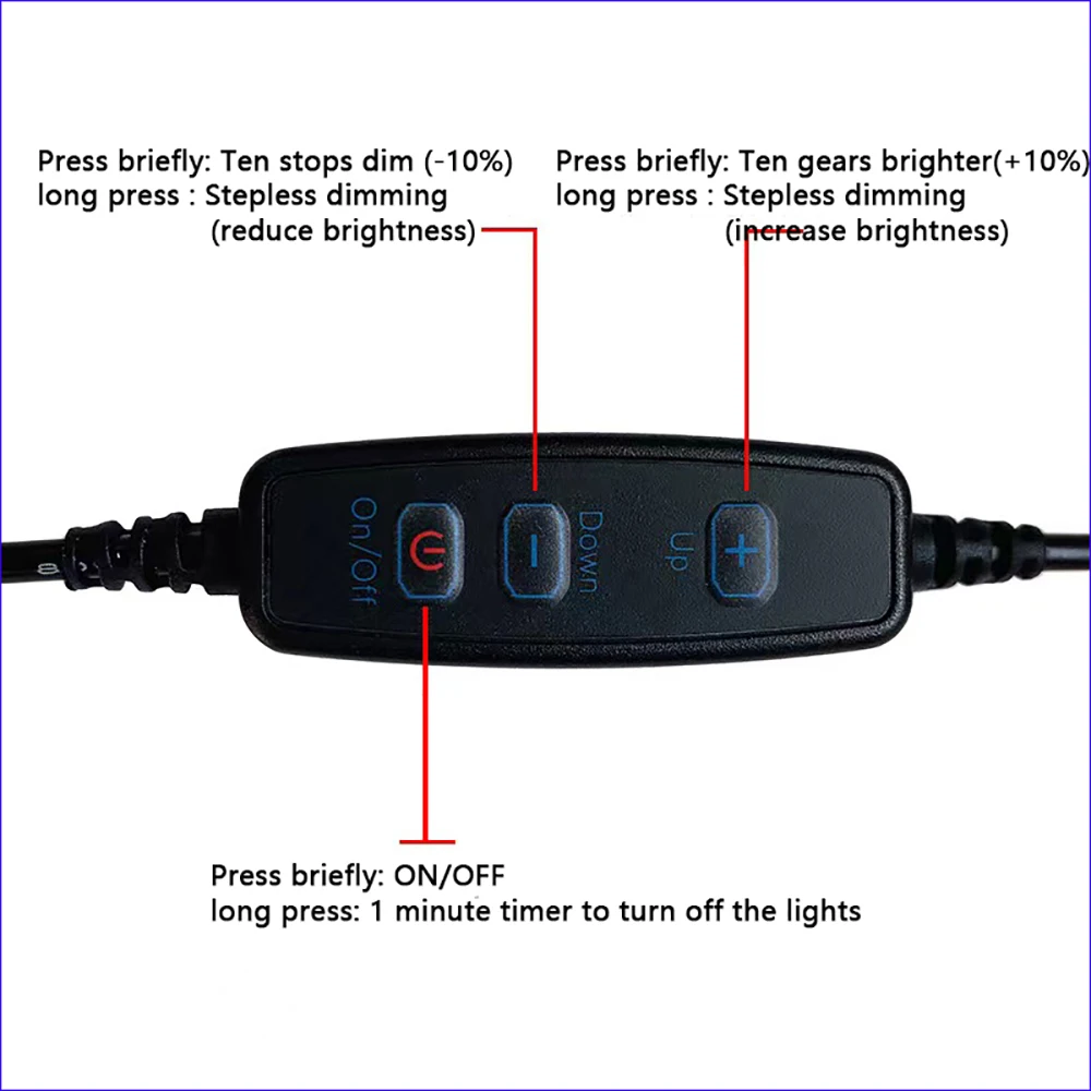 โคมไฟ LED แบบ SMD 5730หรี่แสงได้ DC5V 1W 2W 3W 4W 5W 10W ไฟ LED สีขาวอบอุ่นสีขาวพร้อมสวิตช์ปรับ10ขั้น