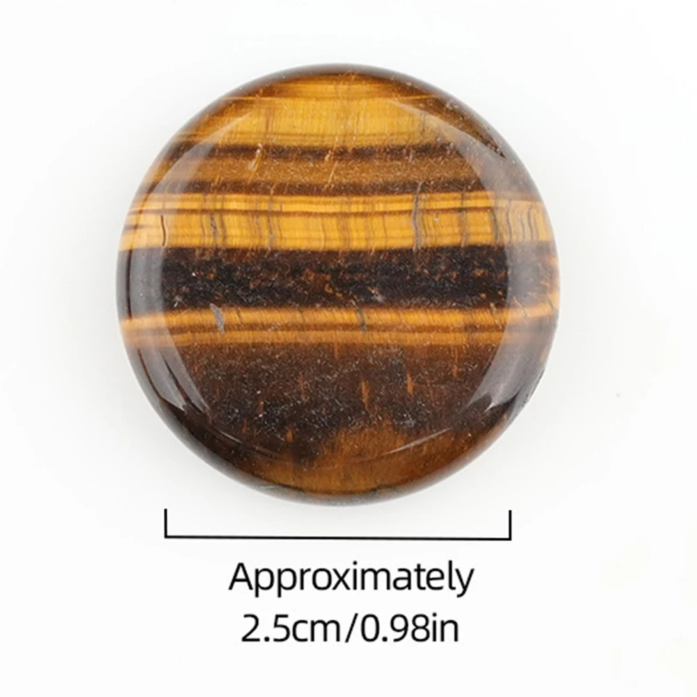 25mm Round Worry Stone Crystals Real Natural Stone Face Massagers Thumb Energy Healing Amethyst Quartz Forget Mineral Spa
