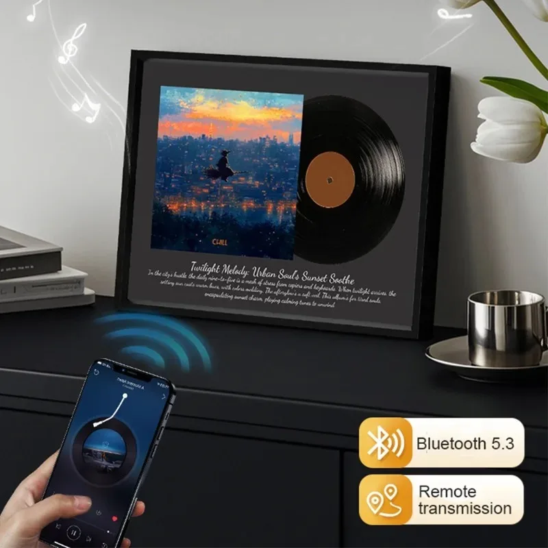 Altavoz Bluetooth ambiental para compartir Audiovisual, imagen de sonido luminosa, marco de fotos de lujo, caja de sonido HIFI de estilo Retro de escritorio BT5.3