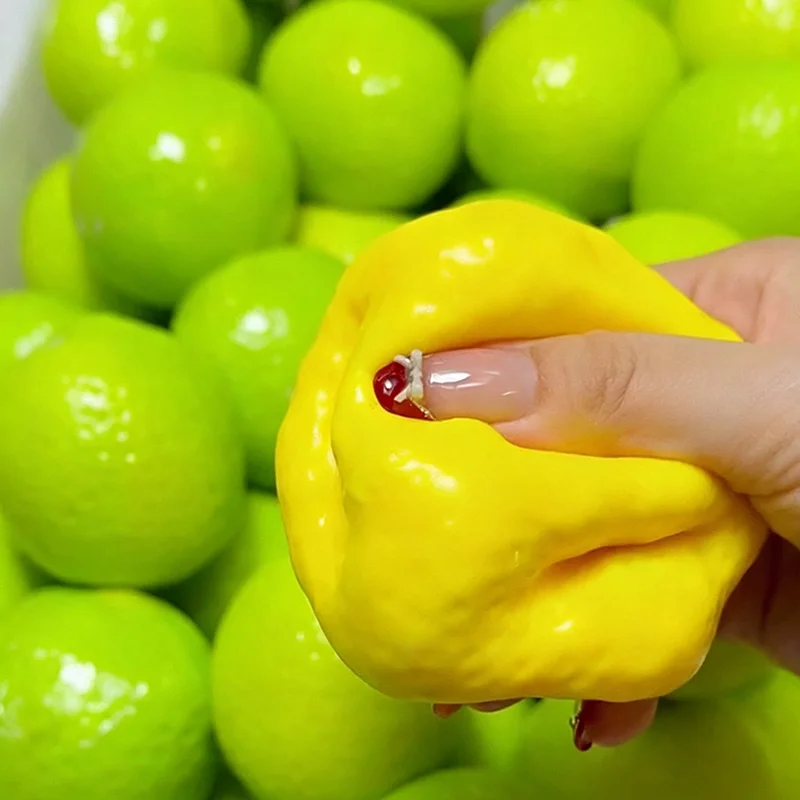 New Handmade Lemon Stress Ball Squeeze Toy Color-Changing Lemon Squishy Fidget Ball Asmr Sensory Stress Relief Gift Wholesale