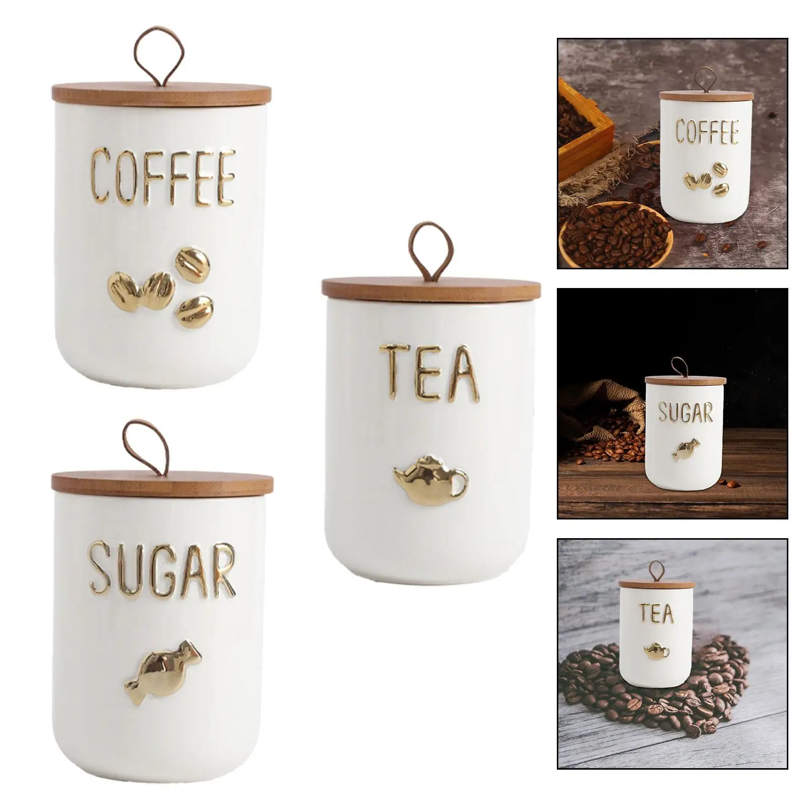 Storage Jar Ceramic with Handle Multipurpose Airtight Lid Sealed Jar Canister Bin for Flour Rice Milk Powder Sugar Office