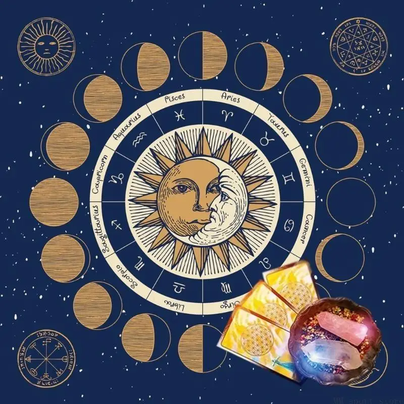 

31BE Tarots Tablecloth Divinations Table Cover 3 Size Option Oracles Board Game Mat Square Pendulums Altar Table Cloth