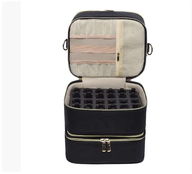 Travel Shoulder Bag Storage Cosmetic Bag Women Cosmetic Bag New Multi-Functional Large-Capacity  3 Layers Nail Art Storage Case