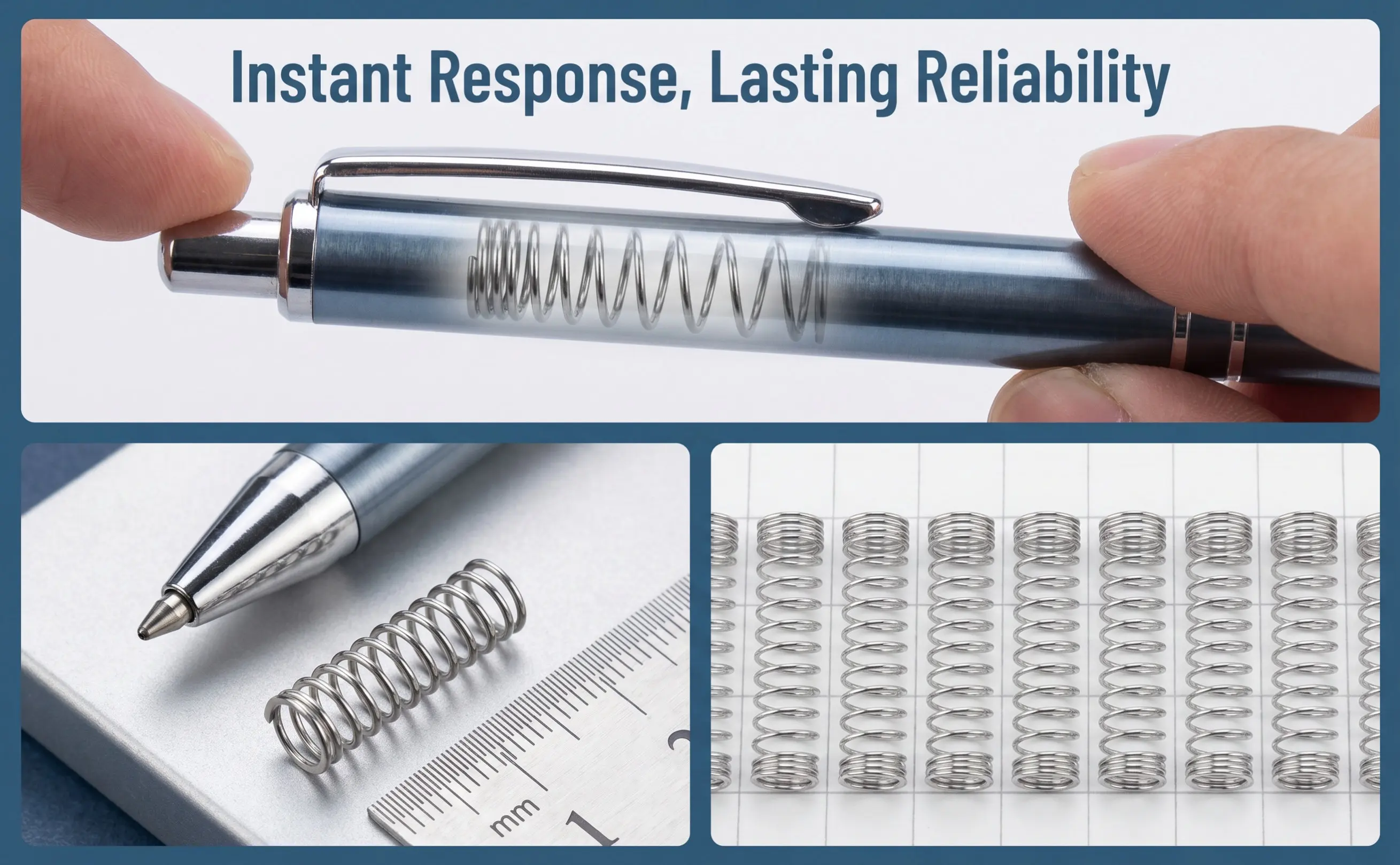 100 Pcs Spring Pen Replacement Mechanical Compression Springs Stainless Steel Small for Pens Ballpoint