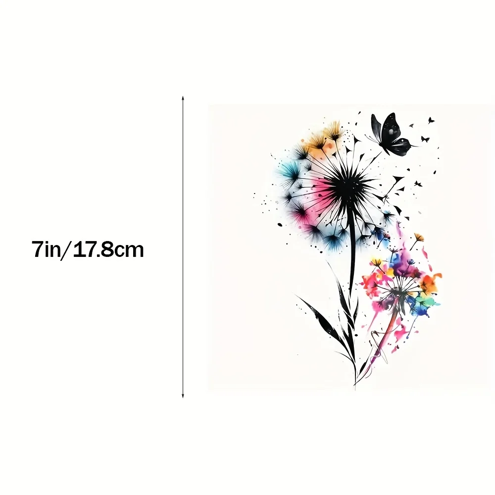 Dandelion Butterfly 2D Flat Vinyl Decal, Waterproof 7Inch DIY Sticker for Car Truck Motorcycle Laptop Cup Wall Window Decoration