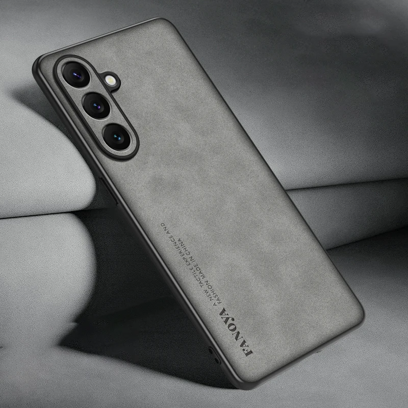 Luxury Sheepskin Silicone Leather Phone Case For Samsung Galaxy A37 A57 Soft Protect Stand Back Cover For Samsung Galaxy A57