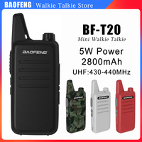 BF-T20 BAOFENG Mini Walkie Talkie 5W 2800mAh 430-440MHz Two Way Radios TYPE-C Charging Portable Radios VT-C2 Catering Hotel KTV