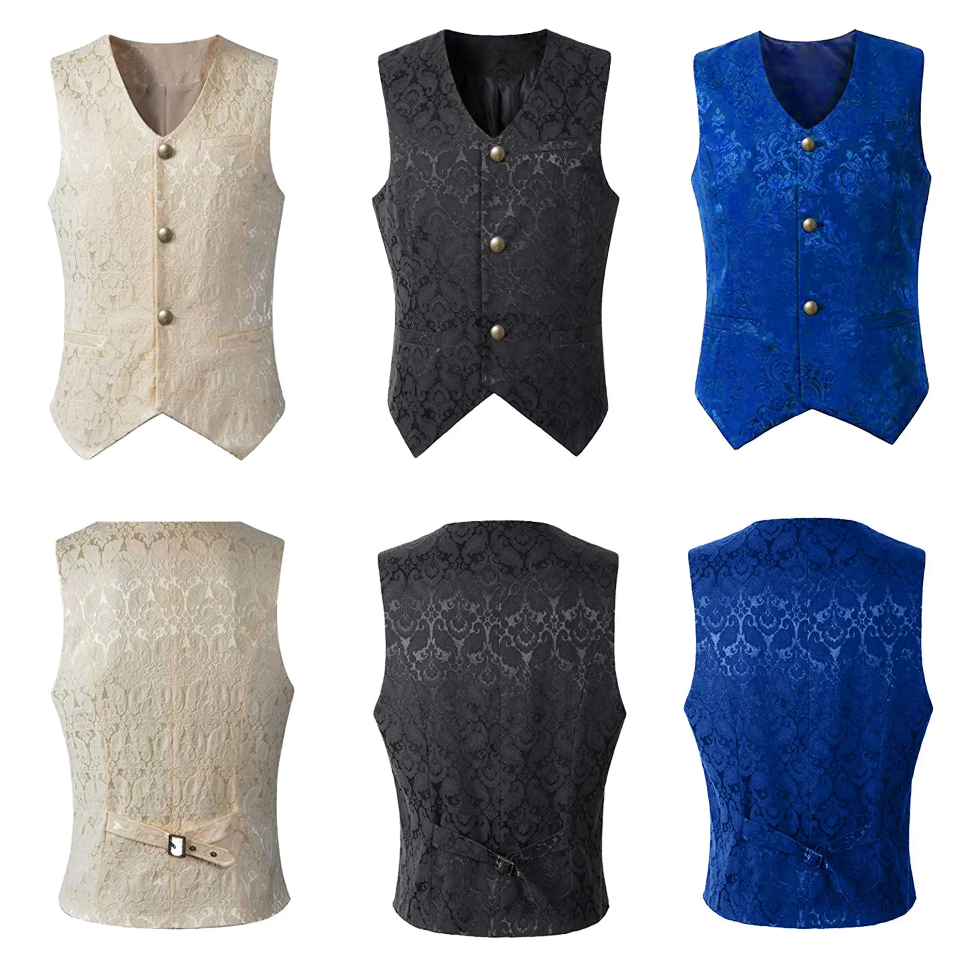 Traje Medieval para Hombre, Chaleco Corto, Moda de Halloween, Estilo Retro, Producción China, Ropa Étnica, Vestuario para Actuaciones Escénicas