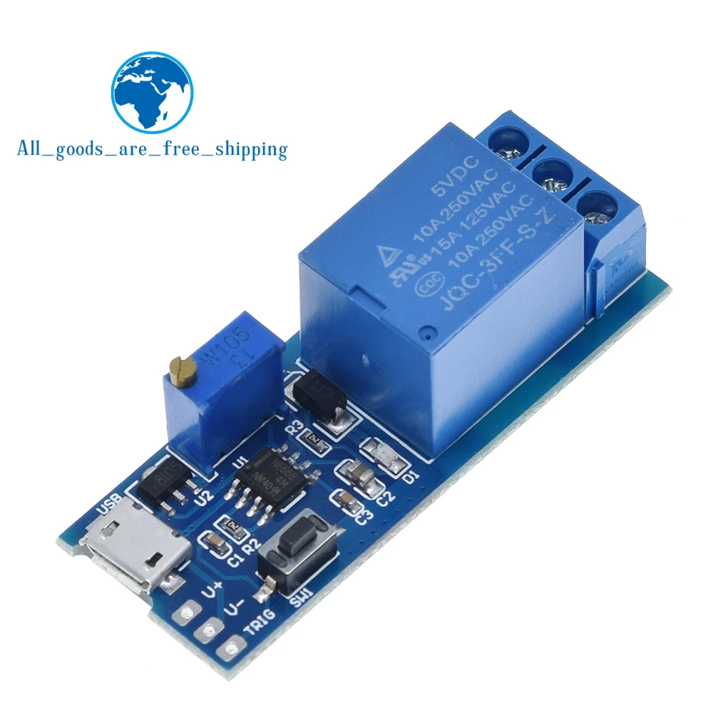 Smart Electronics 5V-30V Micro USB Power Adjustable Delay Relay Timer Control Module Trigger Delay Switch