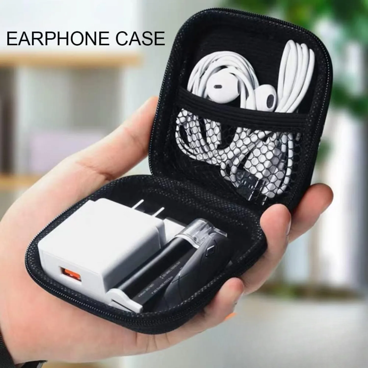 Waterproof Leather Earphone & Cable Organizer Bag - Multi-Function Digital Accessory Storage Case Provided by