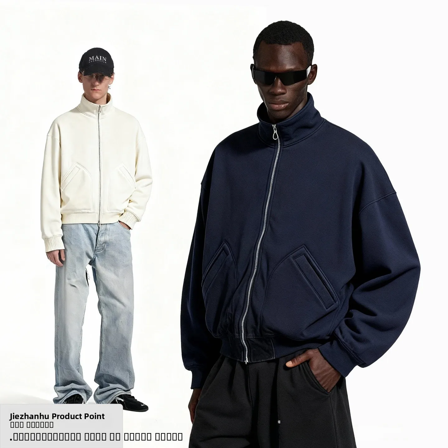 

Men's High Collar Fce Lined Jaet Winter New Sle American Sport Zipper Stand Collar Jaet Slim Fit Long Sve Coat