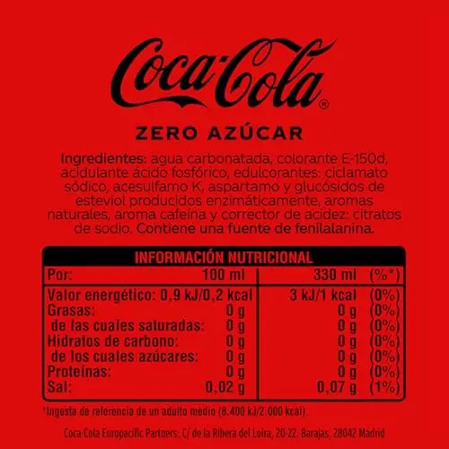 ريفريشو دي كولا كوكا كولا زيرو LAA عبوة 12x33 Cl #2