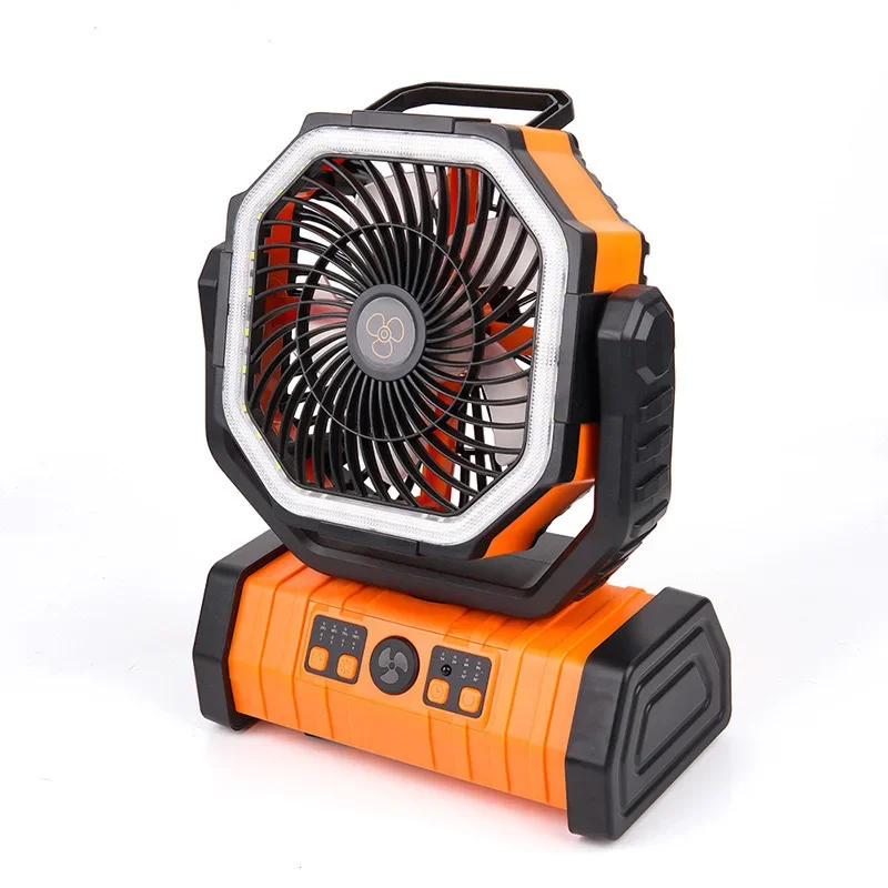 

Remote control double hook portable large capacity mobile power supply household fan