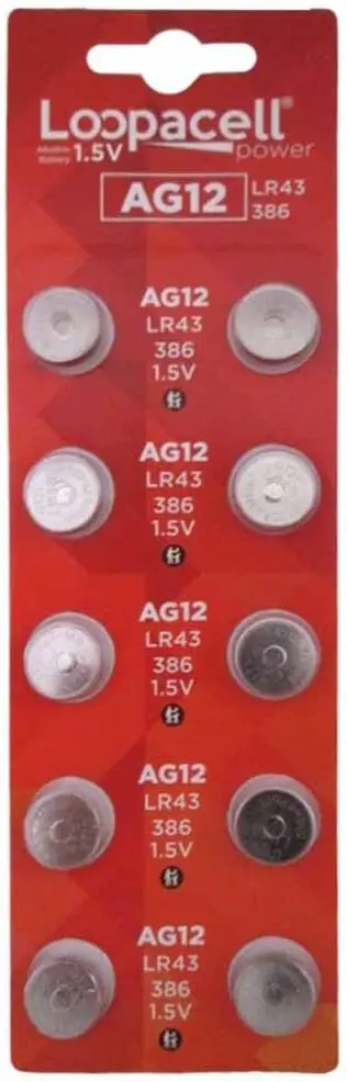 

Батарейки AG12 LR43 386 SR43 1.5V щелочные кнопочные, 10 шт. в упаковке, для часов и мелкой электроники
