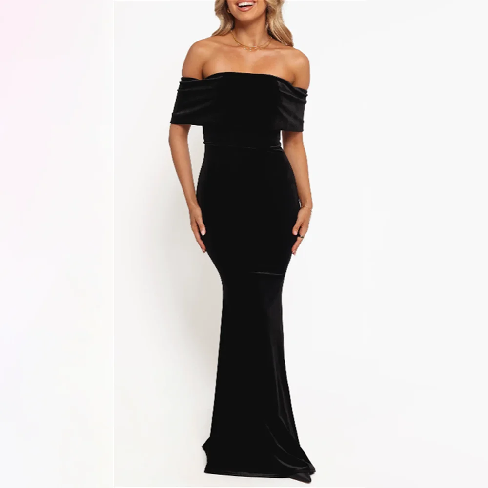 

Elegant Evening Dress Women's Mermaid Hem Strapless Off Shoulder Prom Dresses Formal Gown for Wedding Party Event Customized