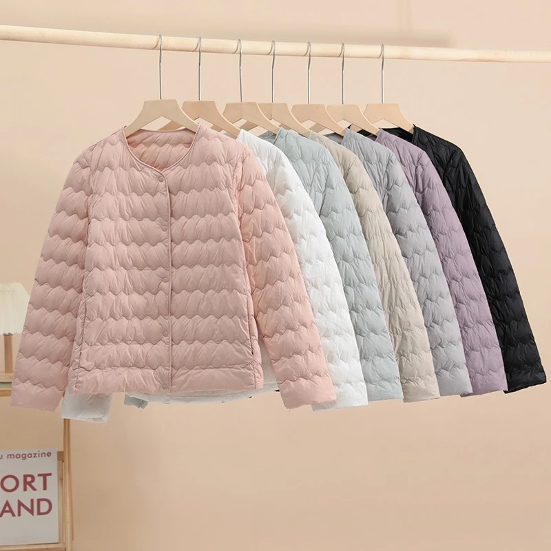Women's Hooded Lightweight Wave Quilted Puffer Coat Zip Up Short Ruffle Solid Color Warm Winter Daily Cozy Outerwear Jacket
