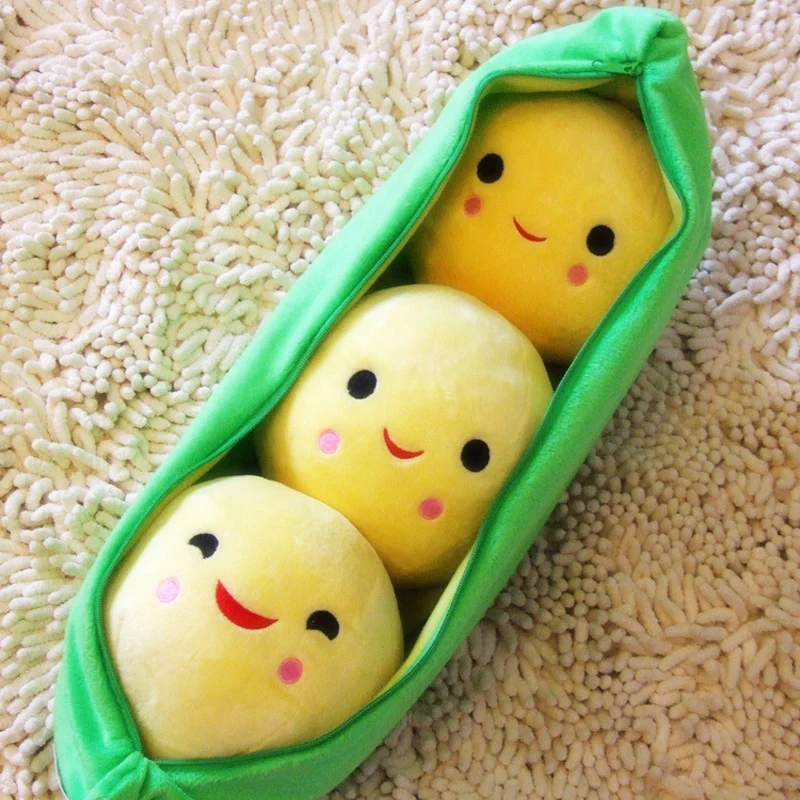 45cm Cartoon Fashion Cute Plush Peas Doll Ball Creative Cushion Sofa Pillow Decoration Doll
