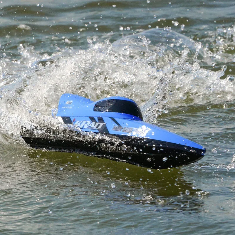 Nuovo giocattolo acquatico per bambini con telecomando a scala intera da 2,4 g, senza spazzole, sigillato, design impermeabile, simulazione, barca elettrica ad alta velocità