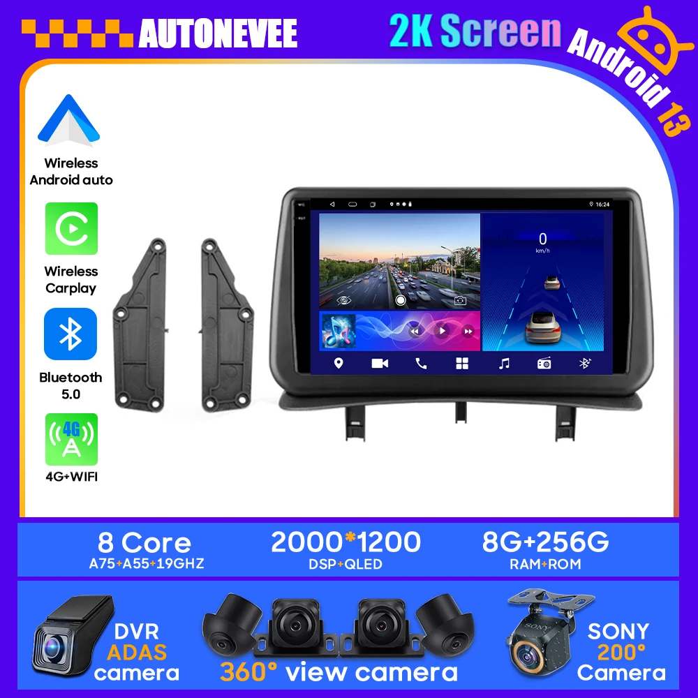 

Android Car For Renault Clio 3 2005 - 2014 GPS Head Unit Stereo Radio Multimedia Video Player BT No 2din DVD 5G 2K Carplay Auto