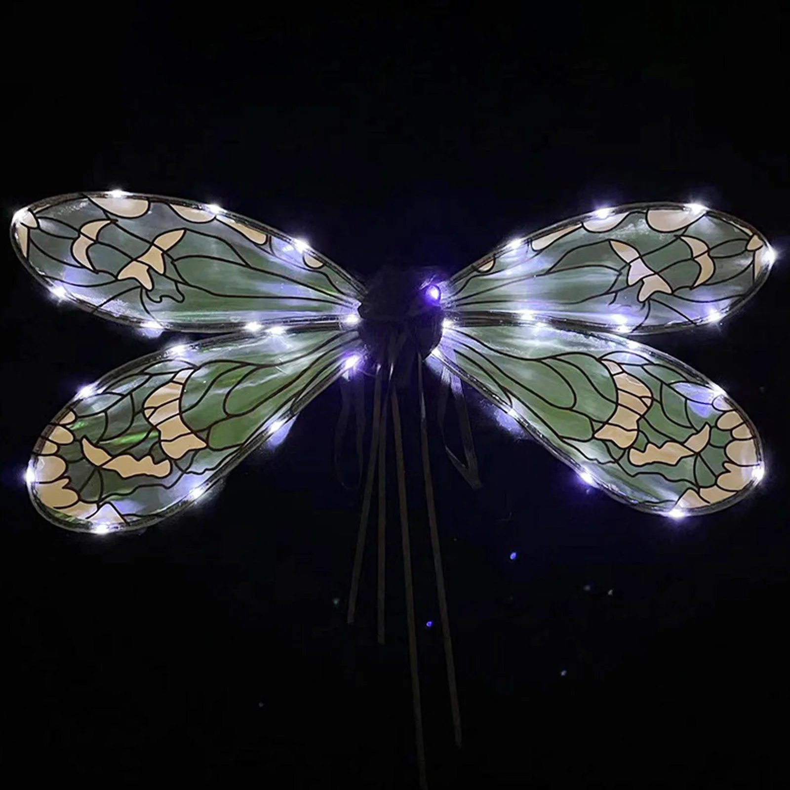 ハロウィン妖精トンボの羽 LED ライト羽根仮装パーティーコスチュームドレスアップアクセサリー小道具