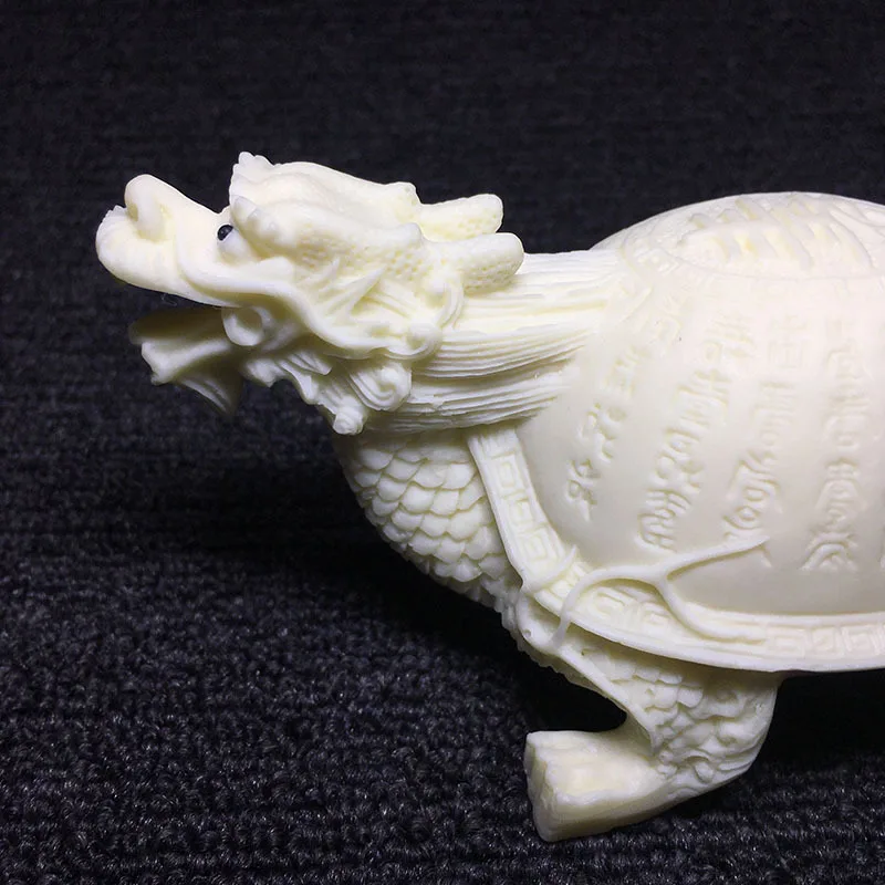 Ivory Nut Carving Longevity Dragon Turtle13*6.7*7cmBodhi Seeds Coconut Wood Home Office Crafts Ornaments