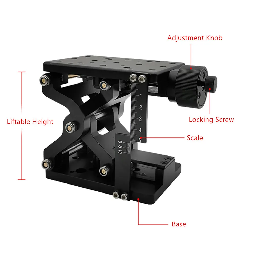 120x80MM High Precise Manual Lift Z-Axis Manual Lab Jack Elevator Optical Sliding Lift Lifting Platform Stroke 60MM Load 20KG