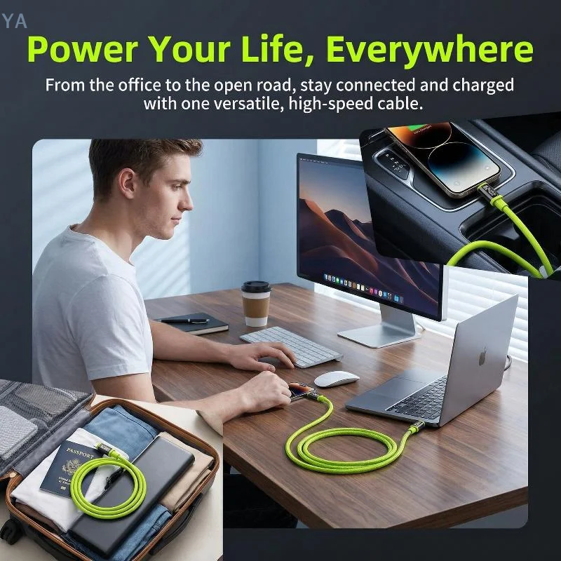 【SA】240W Fast Charge USB C Type C Cable 1.5m Real Time Power Display for  Tablet Work Study