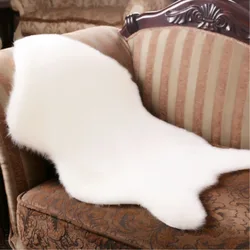 40x60cm Carpet Plush Soft Sheepskin Bedroom Fur Carpet Imitation Wool Pad Long Hair Bedside Mat Sofa Cushion Rugs Living Room
