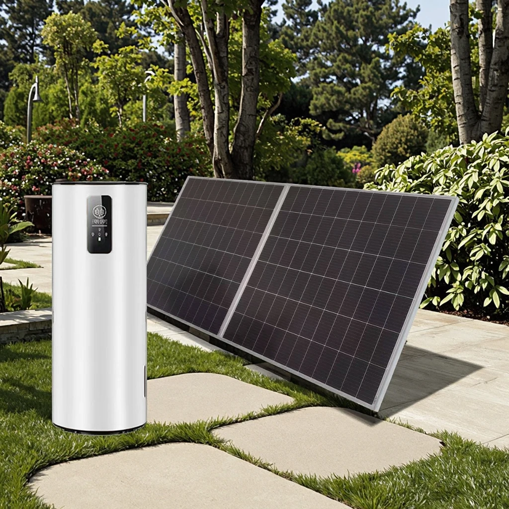 

Freestanding 150L Stainless Steel Solar Water Heater with Electric Heat Pump for Outdoor & Hotel Use Household Friendly