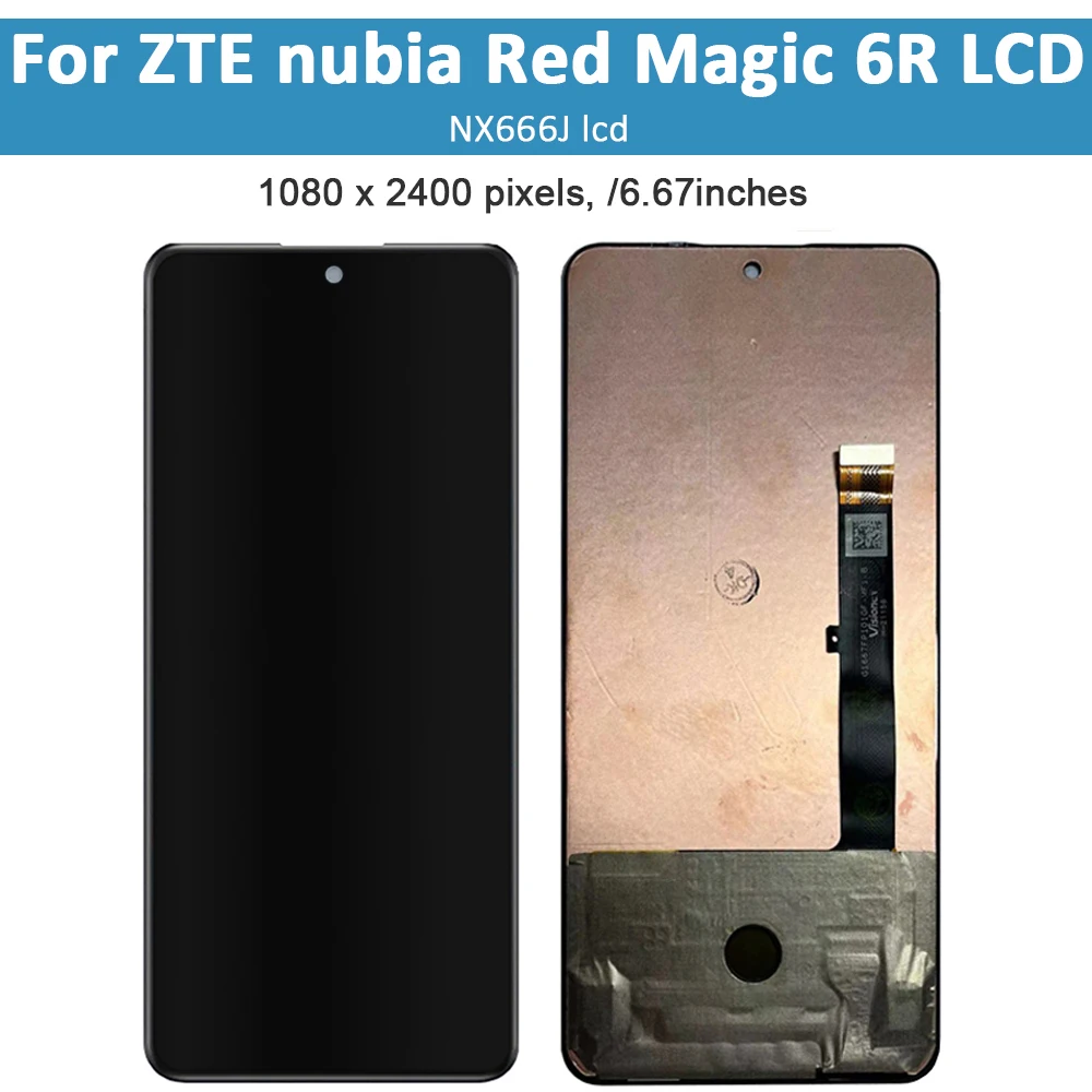 Imagem -02 - Lcd Display Touch Screen Digitizer Assembly Burshadow Original para Zte Nubia Magia Vermelha 6r Nx666j 667