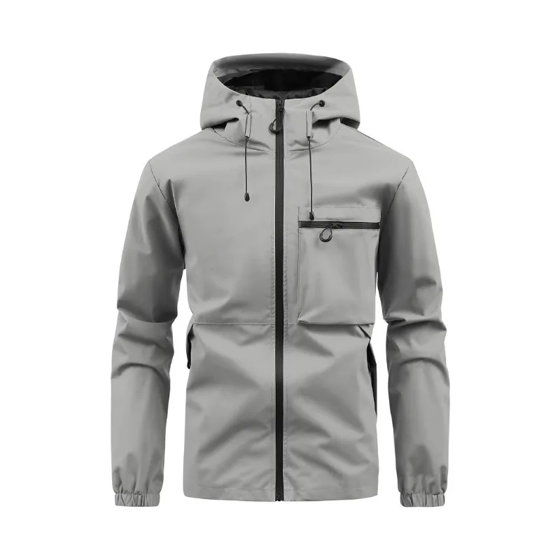 The New Men Hooded Cross-border Casual Waterproof Outdoor Jacket Down Coat and Work Jacket From Spring and Autumn Are Versatile