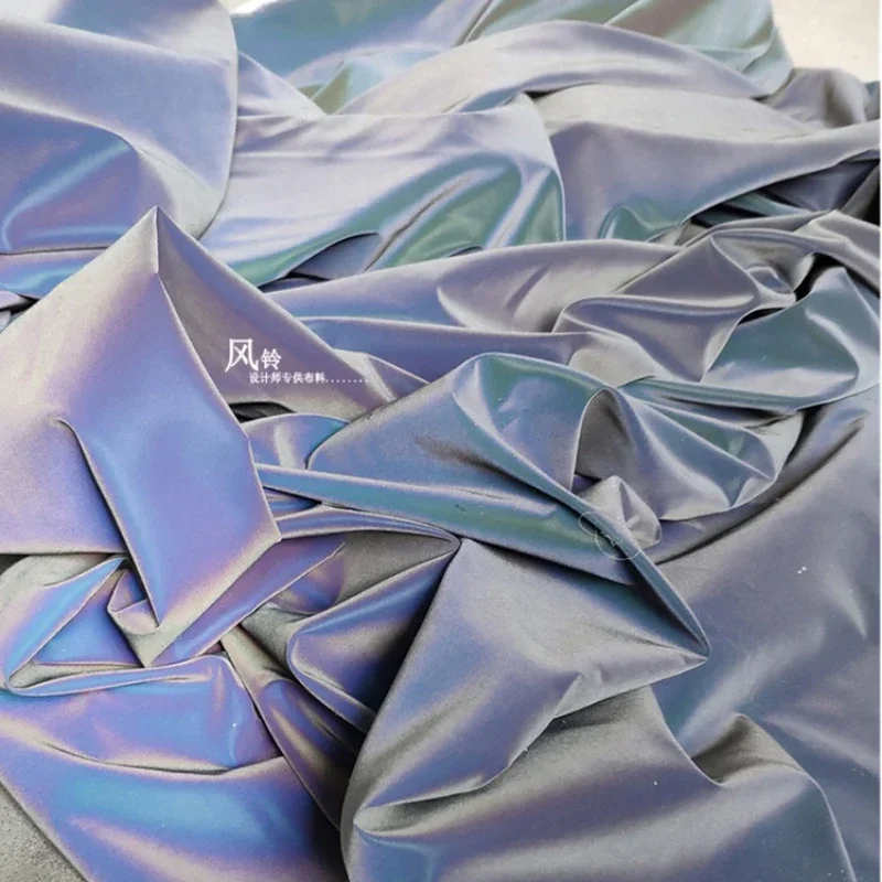 Gradient Fabric Blue Reflective Bright Colored Designer's Creative Clothing Diy Sewing By The Meter Wholesale Cloth