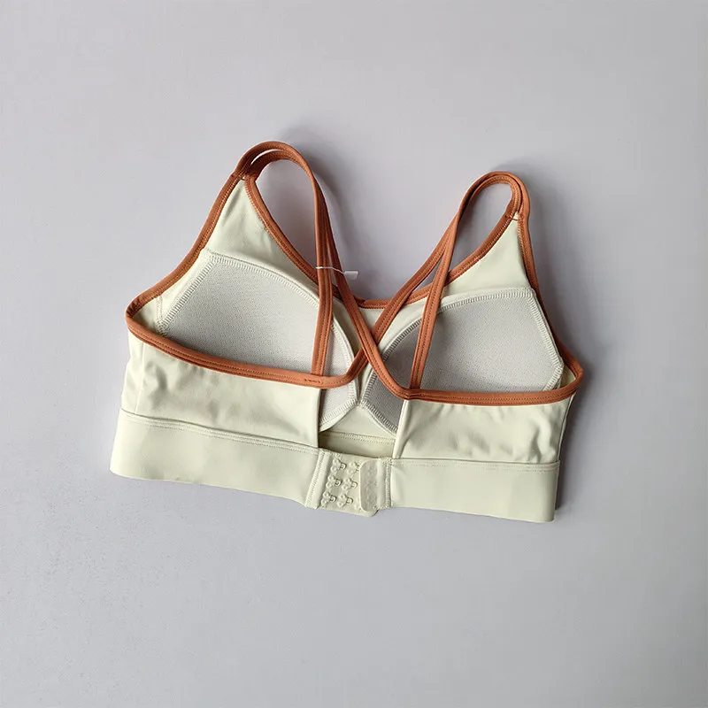 Hochintensiver Fitness-Sport-BH, stoßfest, verhindert Durchhängen, integrierter Stil, Laufunterwäsche, Kontrast-Weste-Top für Frauen – Detail 6
