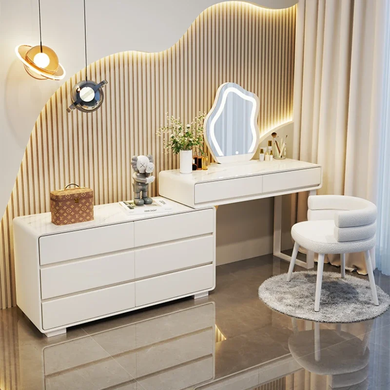 

Nordic Multifonctional Dressing Table Drawers Jewelry Bedroom Makeup Dressing Table Modern White Coiffeuse Dresser Furniture