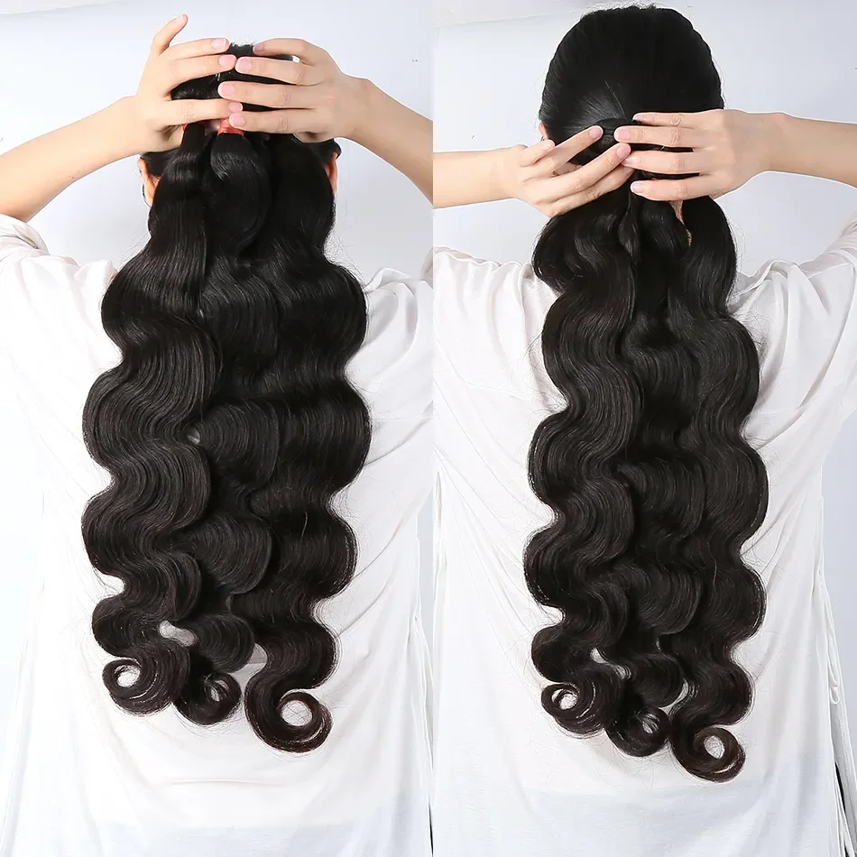 Body Wave 30 36 Inch Water Wave Extensions 4 Bundles Deals Weft Wholesale Brazilian Raw Virgin Unprocessed 100% Human Hair
