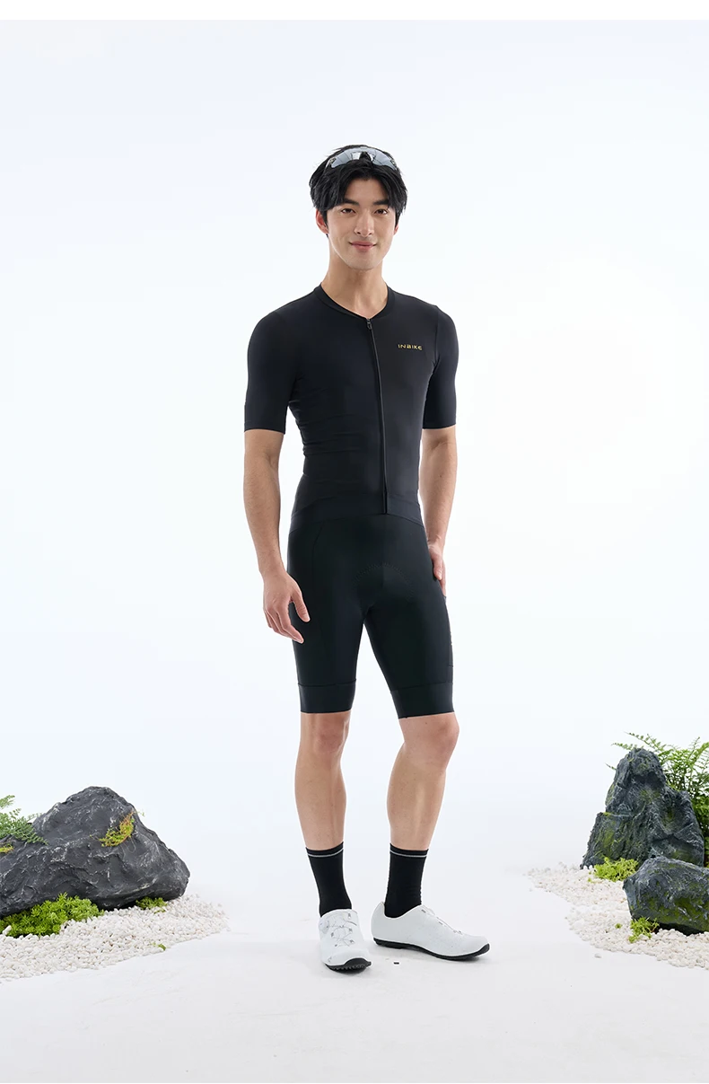 INBIKE Herren-Radtrikot, kurzärmelig, für den Sommer, schnell trocknend, atmungsaktiv, Sport-Shirt mit 3 Rückentaschen, Fahrrad-Oberteile – Detail 14
