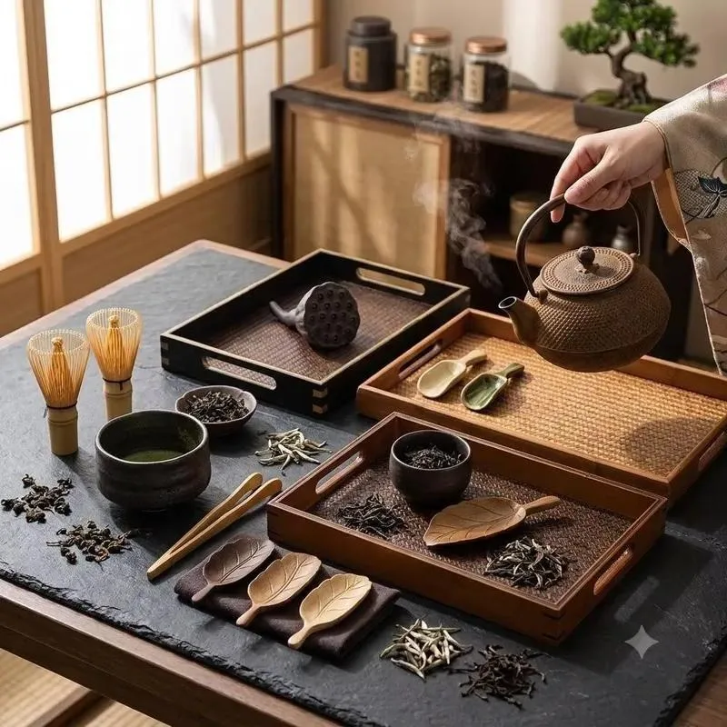 for High-quality natural bamboo flat-woven dinner plates and cup holders, suitable for Chinese home kitchen decoration