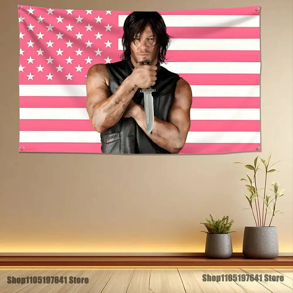 Norman Reedus W-Walking D-Dead American Flags for camping living room bedroom party carnival booth interior decorations