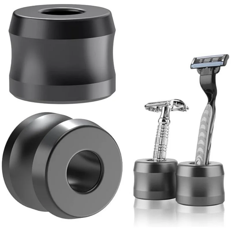 1 Pc Safety Razor Stand Base Aluminum Alloy Men's Shaving Stand for Bathroom Countertops Metal Manual Beard Shaver Holder