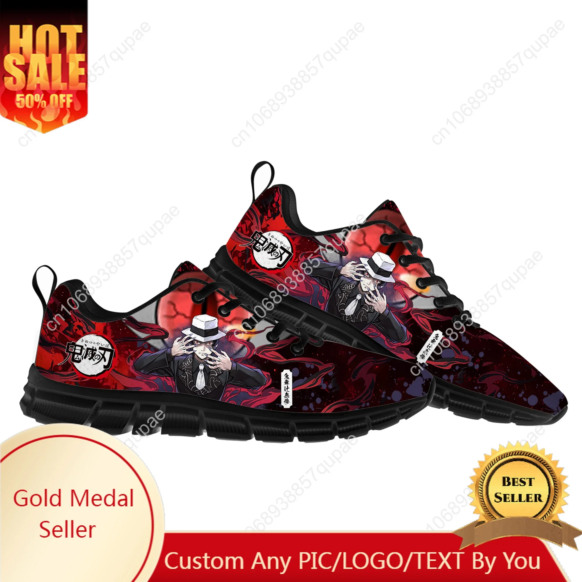 

Muzan Kibutsuji Sports Shoes Mens Womens Teenager Sneakers Fashion Casual Custom Made Anime Cartoon High Quality Couple Shoes