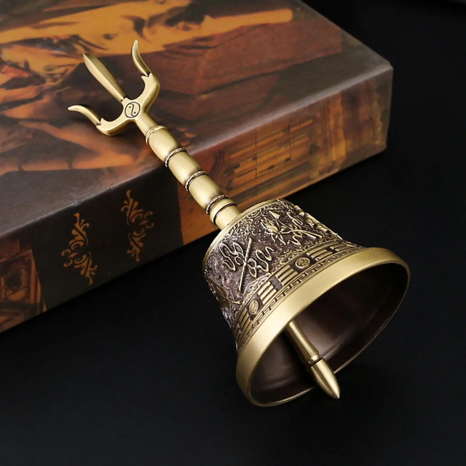 

Pray Singing Bowl Hand Bell Sound Professional Pure Brass Ritual Buddhism Taoist Polished Prayer Bell Handbell Meditation Bell