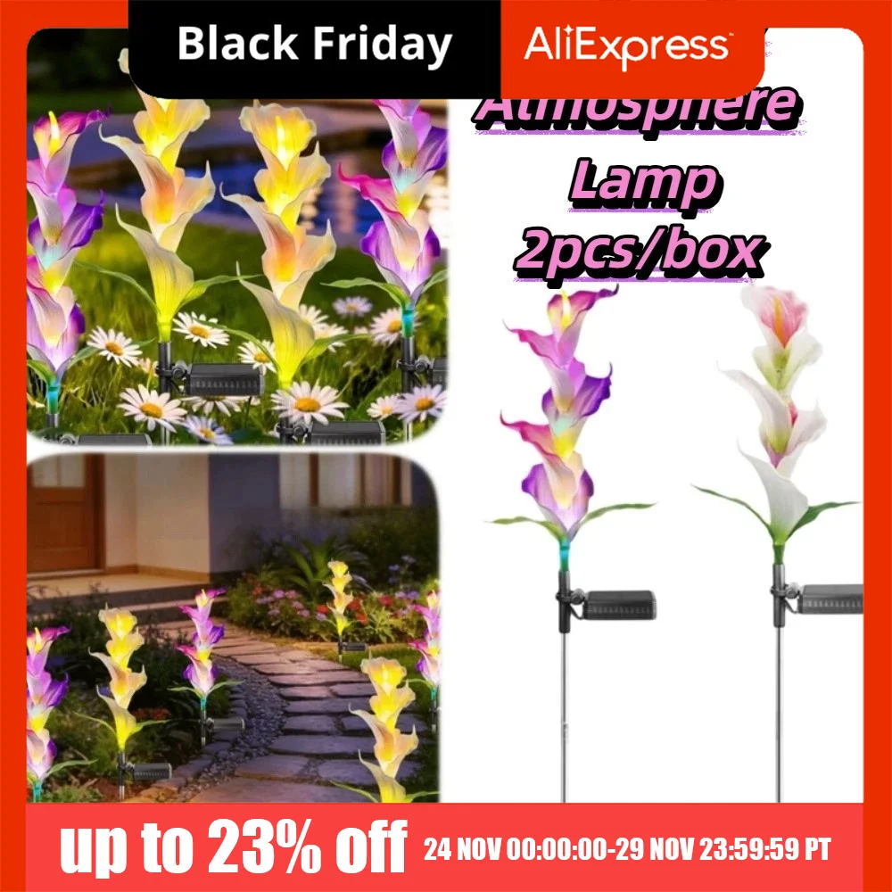 

2pcs Colorful LED Solar Garden Light Waterproof High-Efficiency Solar Panels LED Garden Light for 1.2V/AA/600mAh