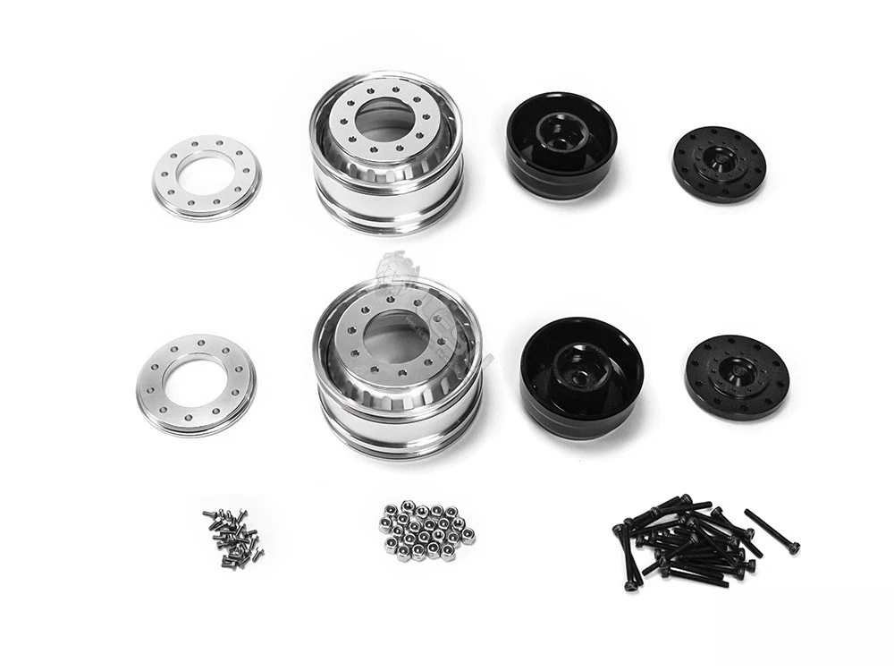 Scale 1/14 Aluminum Front Wheel Hub fit Tamiya Tractor Trucks MAN TGX FH12 FH16 750 Actros R470 R620 770s 56368 RC Truck 1 14